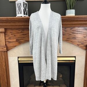 GAP‎ Women's Heather Gray Lightweight Open Front Cardigan Sweater Size Medium